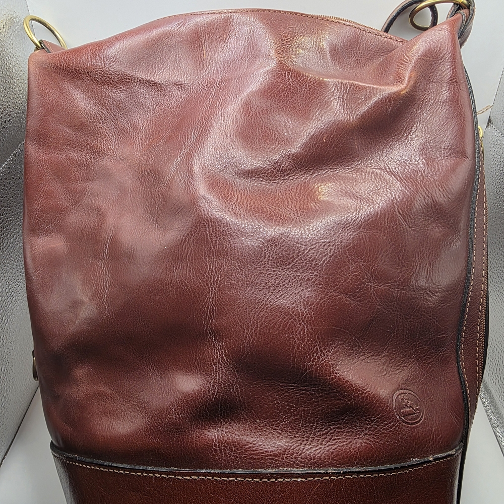 VTG Tedeschi Paris Leather Bucket Bag • Cognac French Equestrian